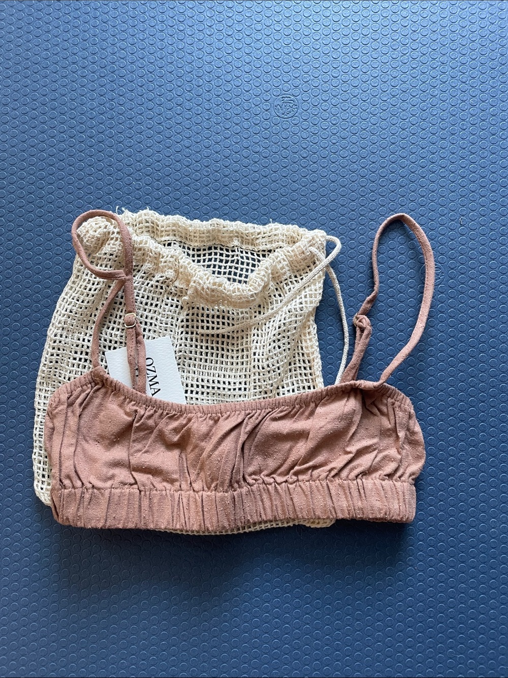 OZMA Dusty Rose Ruched Crop Bralette
